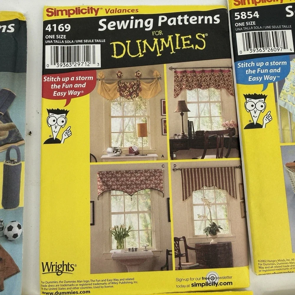 Simplicity Sewing Patterns Home Decor Uncut Sewing Patterns For Dummies 6 Packet
